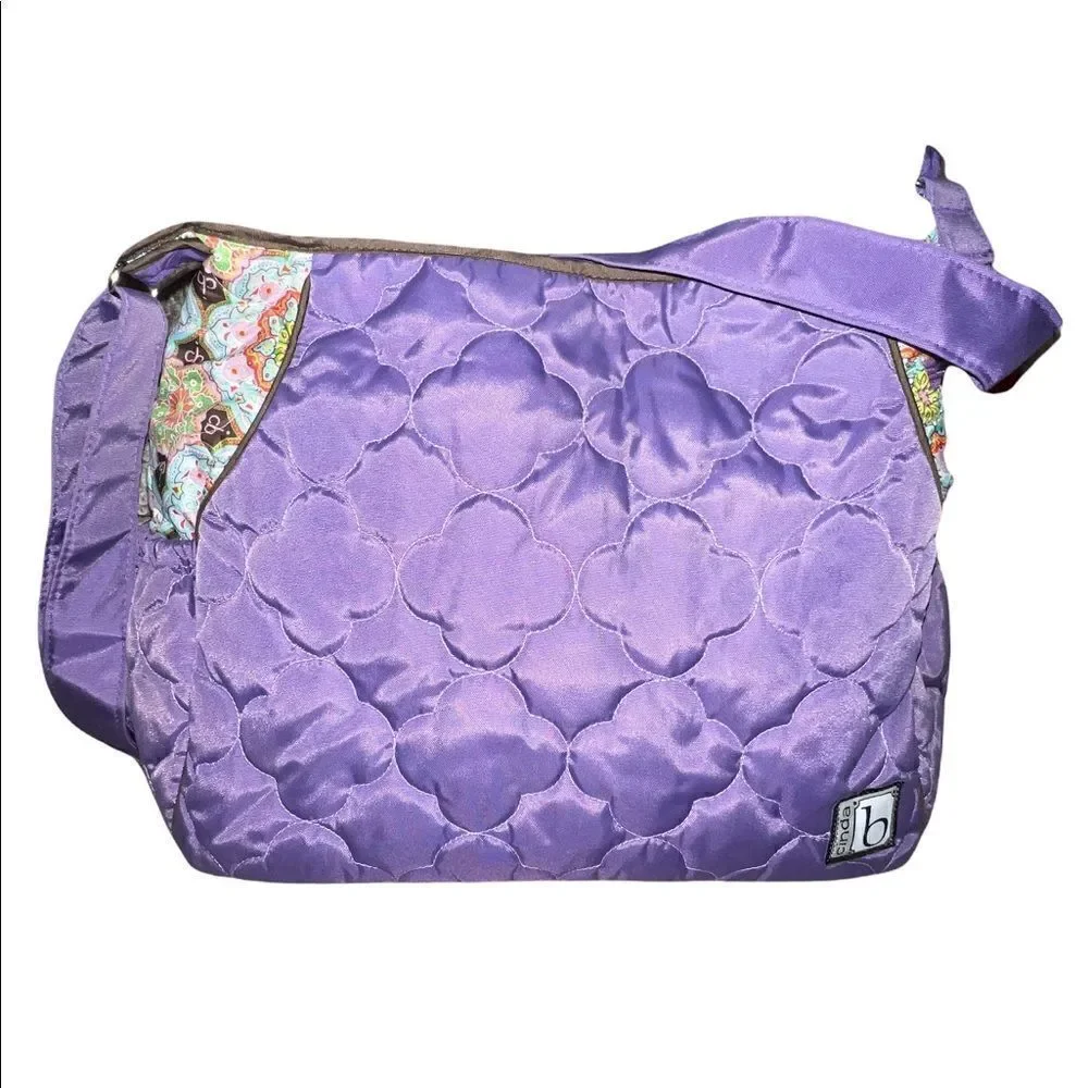 Cinda B Casablanca Purple Baby Diaper Bag EUC
